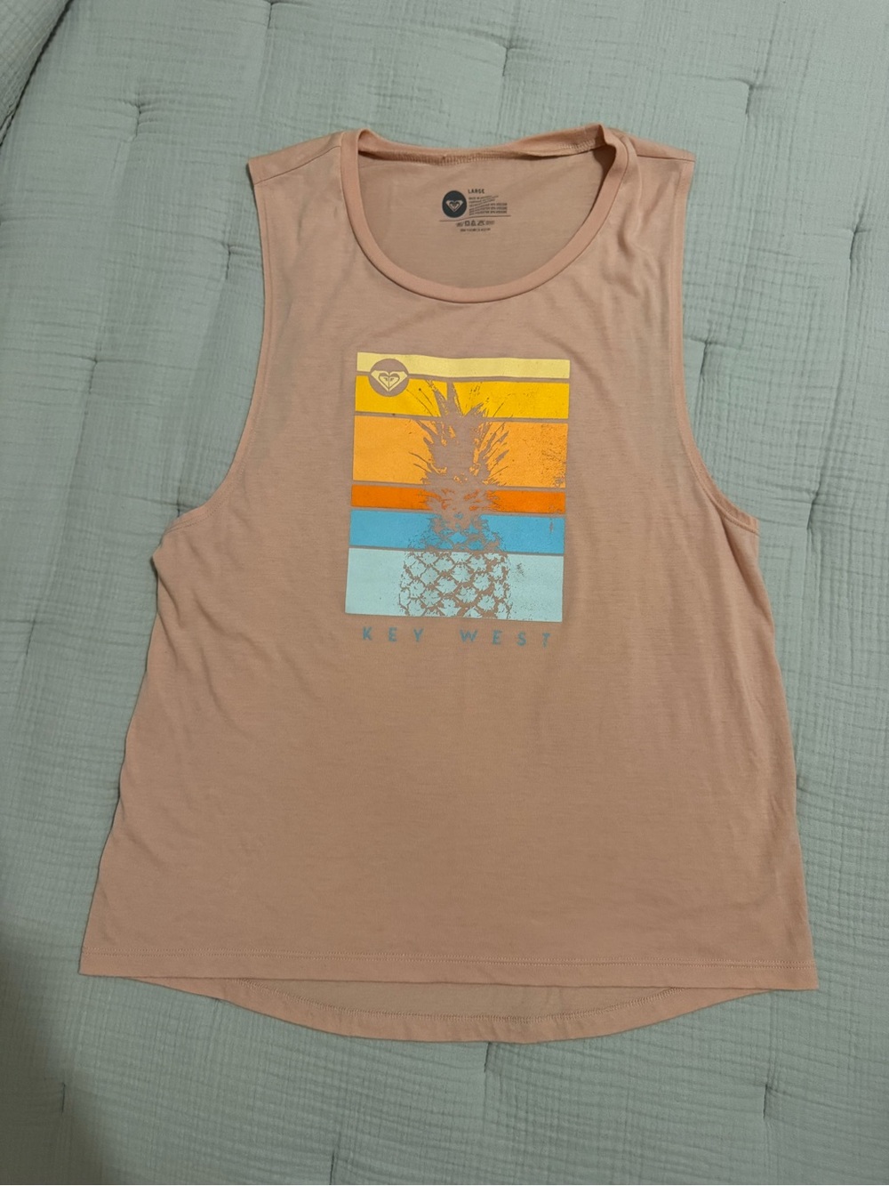 Roxy Peach Pineapple Graphic Muscle Tank